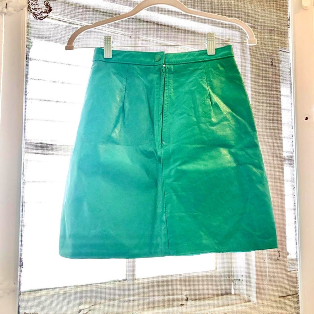 Green Vintage Leather Skirt Size 5